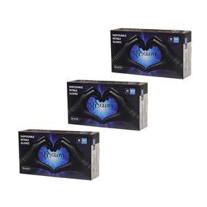 دستکش نیتریل غیر پودری تی تی گلاو مدل tt3m سایز متوسط (m) بسته 3 عددی